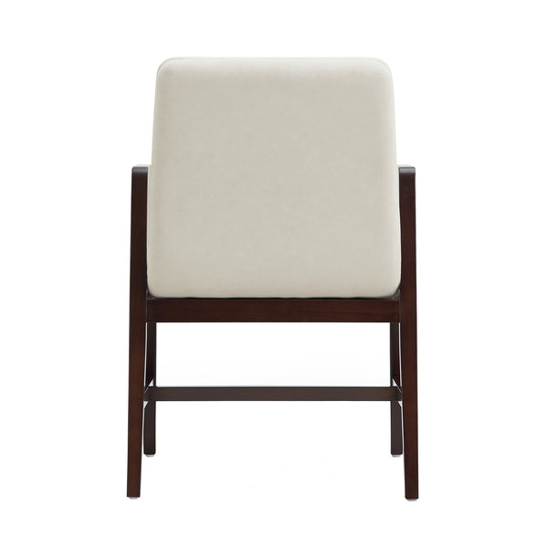 English Elm Stella Sculptural Wood Velvet Armchair Cream — Solid Beech Frame, Dark Walnut, Luxurious Plush Seat B365P397782