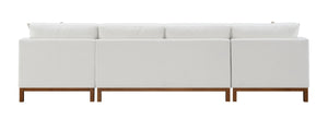 English Elm Valiant Ivory Chenille Sectional Sofa with Pocket Coil Seating, 4 High-Density Foam Pillows B2726S00265