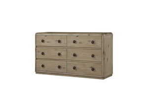 English Elm Dresser English Knotty Oak Solid Wood+MDF Veneer, Self-Closing Drawers, Felt & Cedar Lined Storage B2699P409546