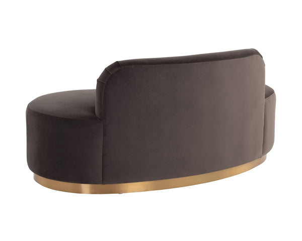 Sunpan Cassey Bench – Contemporary Curved Design with Gold Stainless Steel Base for Stunning Home Appeal Meg Ash