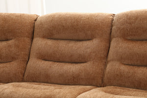 English Elm Emmy Orange Chenille Power Sectional Sofa with Console, USB Type-C/A, Wireless Charge, Zero Gravity Recline B2726S00396