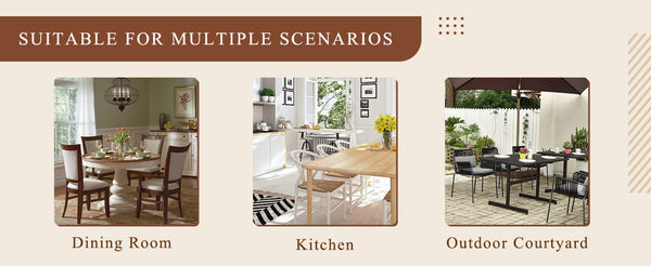 English Elm Table Modern Black Marble Pattern Dining Set - 6-Piece With Pu Chairs & Bench For Elegant Dining W1151S03579-GIGA