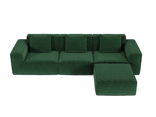 English Elm 118-Inch Modular Sofa Bed - Versatile Cloud Velvet Couch For 5, Soft Corduroy, No Assembly Needed! W3147S00030