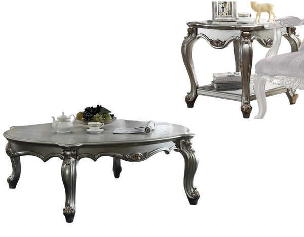 English Elm Antique scalloped-top end table with Queen Anne legs, square design and lower shelf for display elegance Silver B062P209103