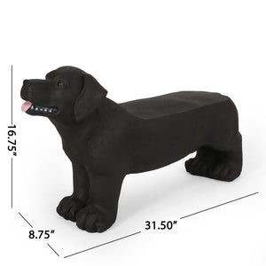 English Elm Christopher Knight Home® - MGO Labrador Dog Bench Lightweight Concrete Outdoor Seat in Matte Black — No Assembly, Durable Decor 72984.00