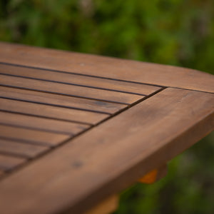 English Elm Walker Edison - Modern Solid Acacia Wood Butterfly Outdoor Dining Table with Hide-Away Leaf, Dark Brown Finish for Patio Gatherings B185P169398