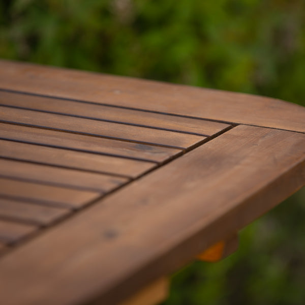 English Elm Walker Edison - Modern Solid Acacia Wood Butterfly Outdoor Dining Table with Hide-Away Leaf, Dark Brown Finish for Patio Gatherings B185P169398