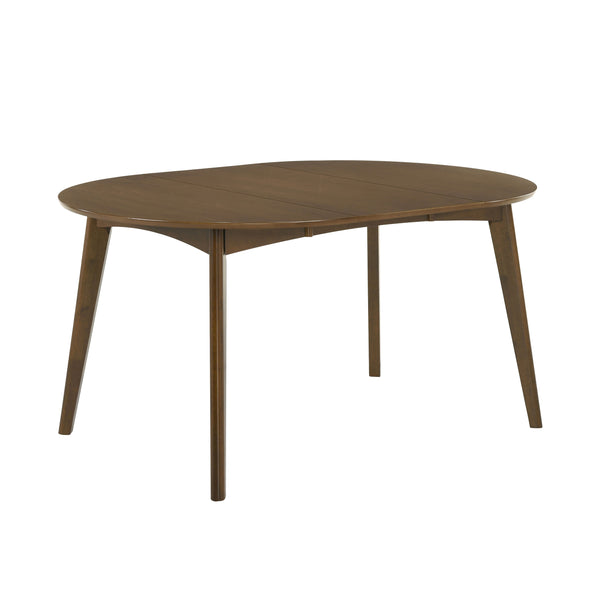 English Elm Oval Solid Wood 60" Extension Dining Table with Removable Leaf, Angled Legs, Dark Walnut Finish B016P368765