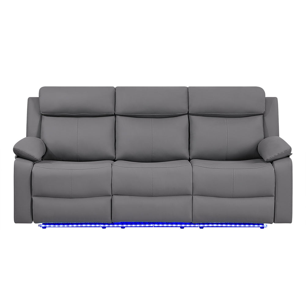 English Elm Blanche 2 Piece Reclining Sofa Set with Led Ambiance and Built in Audio System B201S00469