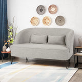 Christopher Knight Home® - Noble House - Nilton Modern Fabric Loveseat with Hairpin Legs