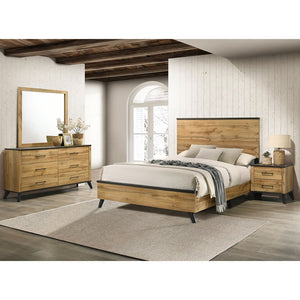 English Elm Mckee Queen Bedroom Set White Panel Bed Dresser Nightstand Mirror Four Piece Suite B062S01740
