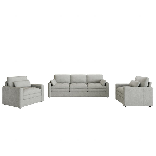 English Elm 101.2" Modular Chenille Sectional Sofa with Tufted Cushions and Deep Seating for Living Room Light Grey N719S001924R