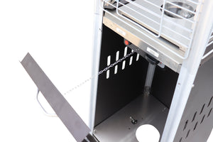 English Elm Mocha Commercial Grade Propane Patio Heater – Stainless Steel, Wide Heat Radius, Safety Shutoff, Wheels B120P218103