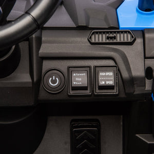 English Elm 24v Kids Utv Ride on with Dual 80w Motors Remote Control and Four Wheel Suspension Blue W1578P342132