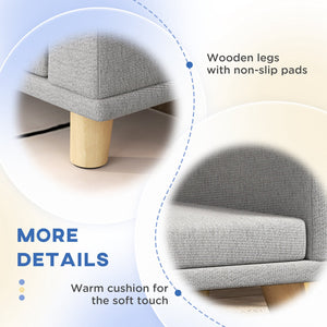 English Elm Pet Sofa Bed with Removable Washable Cushion Foam Padding and Pine Wood Legs T3971P407074