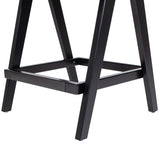 English Elm Milan 25.5" Modern Resin Webbing Back Bar Stool With Arms, Set Of 3, Ebony Black Boucle