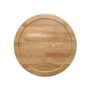 English Elm Round Wooden End Table With Shelf - Modern Farmhouse Style, Maple Brown Finish For Cozy Living Spaces B016P378134-GIGA