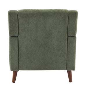 English Elm Mid-century Waffle Tufted Club Chair Solid Wood Splayed Legs Reading Lounge Accent Green,Walnut N776P379535G