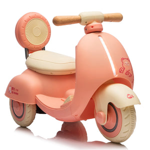 English Elm 12v Kids Electric Tricycle Toddler Ride on Scooter Wooden Handle Parental Remote Control Pink W1578P381428