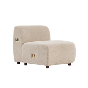 English Elm Cozelle Two Piece Boucle Sectional Sofa Curved Modular Cloud Seating for Living Room N773IS00093B
