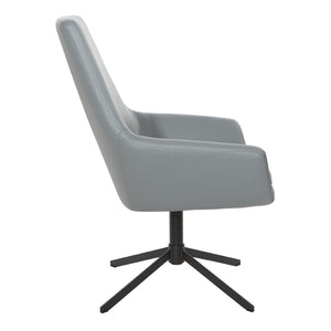 OSP Home Furnishings Modern Scoop Office Chair Faux Leather Padded Swivel Seat for Home or Conference Room FL80228B-U42