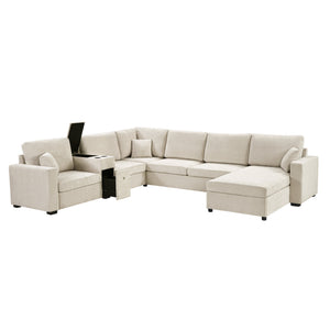 English Elm Swivel Barrel Accent Chair Chenille Tufted Round Club Seat for Living Room Lounge Beige N719S002350A