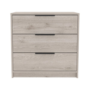 English Elm Kaia 3-Drawer Dresser Light Gray with Superior Top — Durable Particle Board Storage, 27"H x 27.5"W B07091878