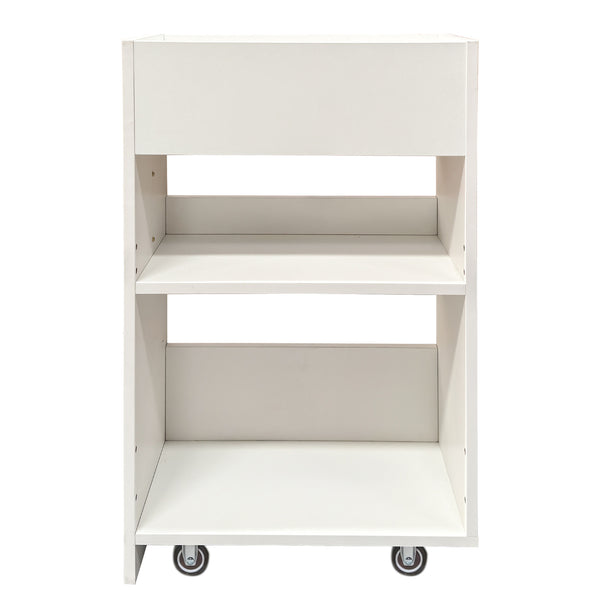 English Elm 3 Tier Rolling Bookcase with Pull Out Drawers Dustproof Door for Home Office Use W331P377340