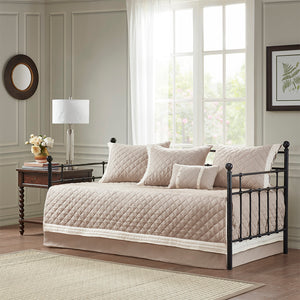 Madison Park Breanna Transitional 6 Piece Cotton Daybed Cover Set MP13-6472 Khaki