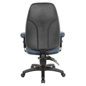 OSP Home Furnishings Professional High Back Ergonomic Office Chair with Lumbar Support and Padded Adjustable Arms Blue EC4300-R105