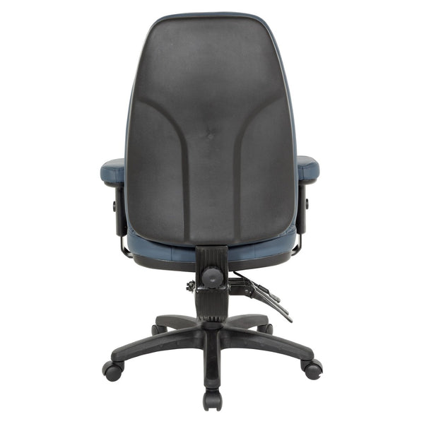 OSP Home Furnishings Professional High Back Ergonomic Office Chair with Lumbar Support and Padded Adjustable Arms Blue EC4300-R105