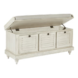 OSP Home Furnishings Dover Storage Bench White Wash