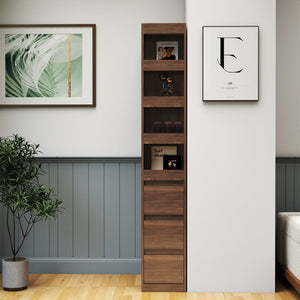 English Elm 70.87" H Modern Wooden Tall Storage Cabinet With 4 Display Shelves, 3 Drawers For Home & Office W331P281203