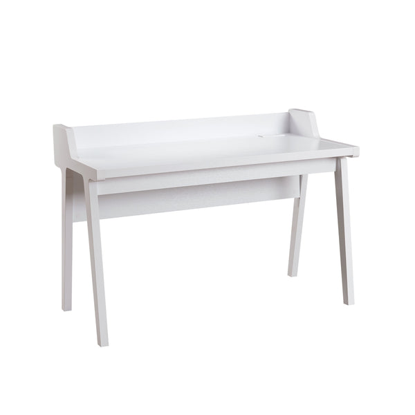 English Elm Home Office Writing Desk With Usb-A Ports, Grounded Outlet & Stylish Wooden Leg Frame Design B107P302908