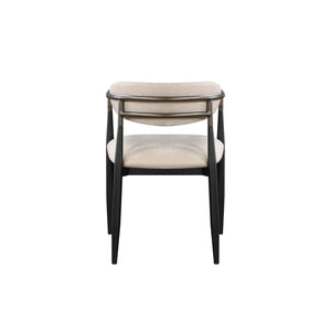 English Elm Beige Modern Armchair Set of 2 with Open Back, Straight Legs and Sleek Black Finish for Chic Living Beige+Black B062P215498