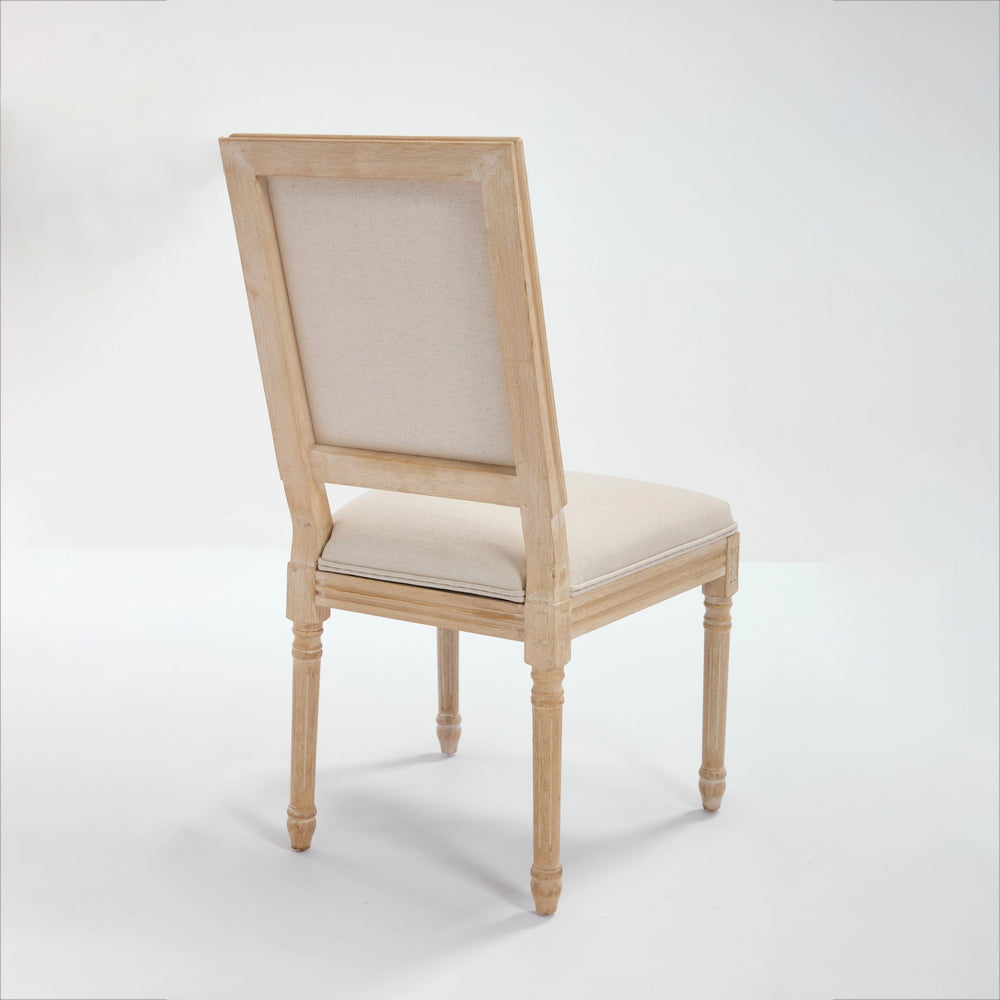 English Elm French Country Dining Chairs Set Of 2 – Elegant Upholstered Square Back, Stylish Comfort For Dining W3426P324534