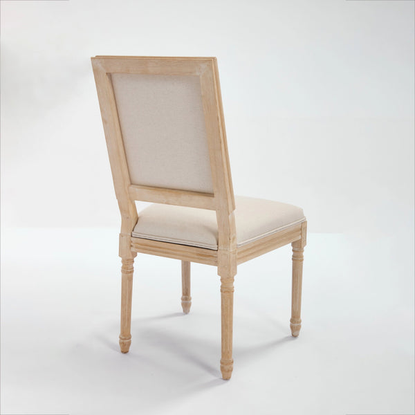 English Elm French Country Dining Chairs Set Of 2 – Elegant Upholstered Square Back, Stylish Comfort For Dining W3426P324534