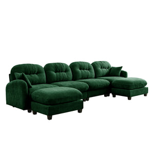 English Elm Modular U-Shaped Sectional Couch With Ottoman, Soft Chenille, Ergonomic Comfort For Any Space W714S01403