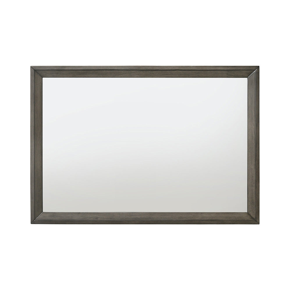 English Elm Escher Gray Oak Finish Wall Mirror 41x27" Landscape Frame Synthetic Wood Modern Rustic Accent Decor B2726P261876