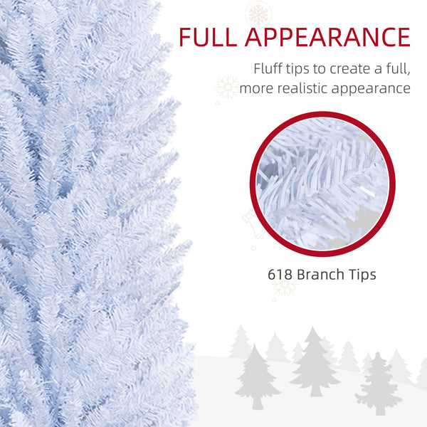 English Elm Homcom 8' Slim Pencil Christmas Tree - Realistic 618 Branch Tips, Space-Saving Design For Any Room W2225P249666