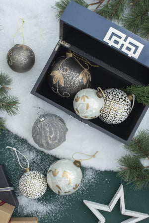 English Elm D3" Elegant Glass Christmas Ball Ornaments Set Of 12 – Perfect Holiday Decor For Trees & Events! W2078P247892
