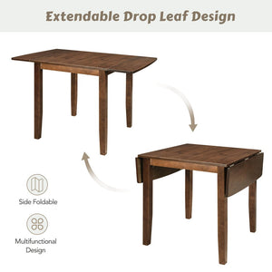 English Elm Topmax Drop Leaf Wood Breakfast Nook Table Set with X Back Chairs for Two Walnut N717S000164D
