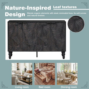 English Elm Vibe 47.2'' Stylish Modern Tv Stand With Solid Wood Legs, Spacious Storage & Anti-Tip Safety Design N724P233372B-GIGA