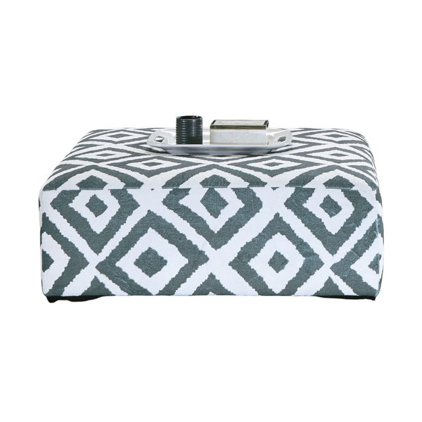 English Elm Upholstery Plush Square Chenille Ottoman with Solid Wood Block Legs — Versatile Seating & Accent Piece, 41"W x 41"D x 20"H Gunmetal,Ivory 42 L x 42 W x 15 H B2741P354523