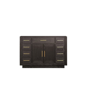 English Elm Brown Oak Midcentury Single Bath Vanity 48" Wide x 22" Deep - Soft Close, Fully Assembled, Storage B2731P257690