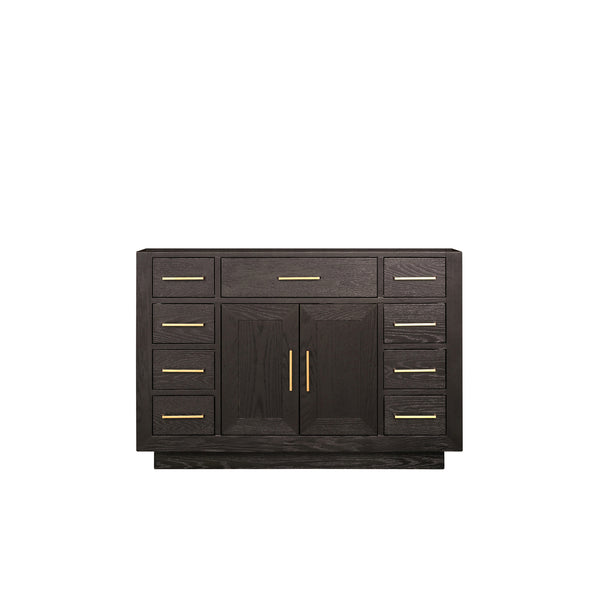 English Elm Brown Oak Midcentury Single Bath Vanity 48" Wide x 22" Deep - Soft Close, Fully Assembled, Storage B2731P257690