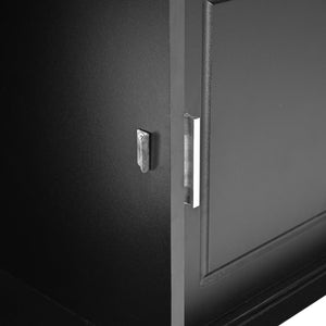 English Elm On-Trend Stylish Hall Tree With Sliding Doors, 6 Hooks, Cushion Bench & Smart Storage For Entryways N721P205787B-GIGA