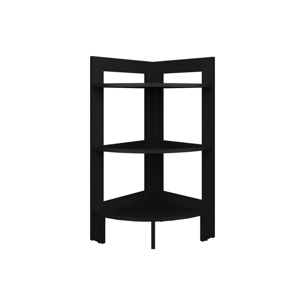 English Elm Side Table with 3 Shelves and 3 Legs — Compact 31.7" Engineered Wood Accent for Small Spaces, Modern Stylish Storage Black 34.25 L x 16.93 W x 2.76 H B097P250832