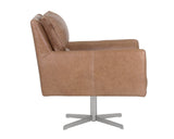 Easton Swivel Lounge Chair - Marseille Camel Leather 104597 Sunpan