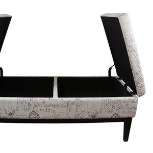 English Elm 19.5" Plush Upholstered Storage Bench with Dual Lift, Old-World Print Multicolor, 48" Seat, Sturdy Frame B072116481